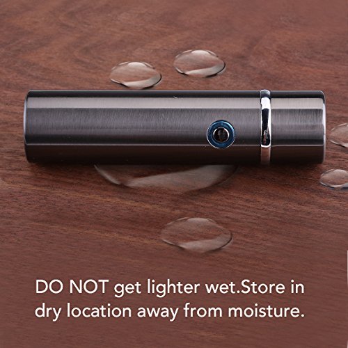 Electric Lighter USB Rechargeable, Acetek Electronic Double Arc Beam Cigarette Plasma Lighter Flameless Windproof No Gas, Metal Body, Gift Box (Grey))