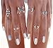 FUNRUN Vintage Stackable Turkish Arrow Moon Joint Knuckle Nail Midi Ring Finger Tip Rings 6PCS a Set