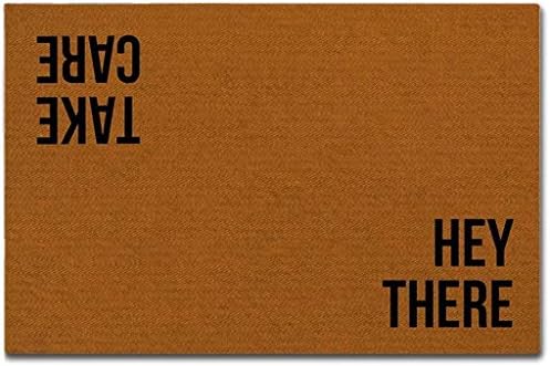Siwbko Custom Door Mats Take Care & Hey There Doormat Indoor/Outdoor Door Mat 4060 Bathroom Mats Home Decoration Non-woven Fabric Non slip