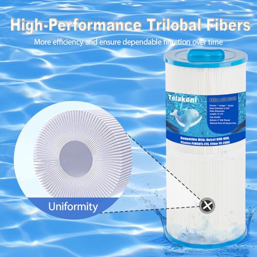 Telakeni 6CH-960 Spa Hot Tub Filter Replaces Jacuzzi Filters J-300 J-400, Unicel 6CH-960, Pleatco PJW60TL-F2S, 14081, Filbur FC-2800, 6540-476, 6540-383 (2 Pack)