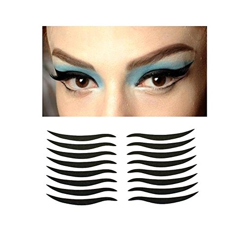 Lautechco 160Pcs/10Packs Eyelid Tools Sexy Cat Style Eyes Sticker Black Eyeliner Tape Beauty Eyeliner Sticker Makeup Tool for Cosmetics