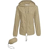 Hount Women's Lightweight Hooded Raincoat Waterproof Packable Active Outdoor Rain Jacket (S-3XL)