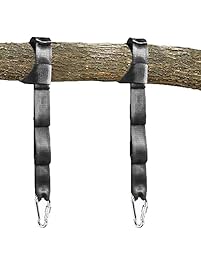 Tree Swing Straps Kit-Two 5ft Adjustable (20loops total ) Straps Hold 2000lbs,And Two Heavy Duty Carabiners (Stainless Stell),Easy & Fast Swing Hanger Installation To Tree , 100% Non-Stretch.