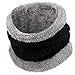 Novawo Thick Fleece Lined Stretchy Beanie Cap + Neck Warmer Set for Men Women
