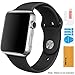 Zacro 38mm Apple Watch Band, Silicone Replacement Sport Band for 38mm Apple Watch Models-Black(Pack of 3 Bands Included for 2 Lengths, Not Fit 42mm Version)