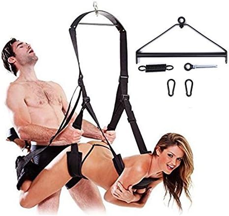 3rd G^enerationAd-ULT Swing^ Set 360 DeG^Ree Spinning^ Swivel Swing^ Indoor Swing^ Fantasy YOG^a Swing^ L0VE Swing^ Luxury Heavy Duty for Couple Play - Ceiling^ Holds Up to 800 lbs, Black