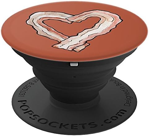 Bacon heart design Watercolor - PopSockets Grip and Stand for Phones and Tablets
