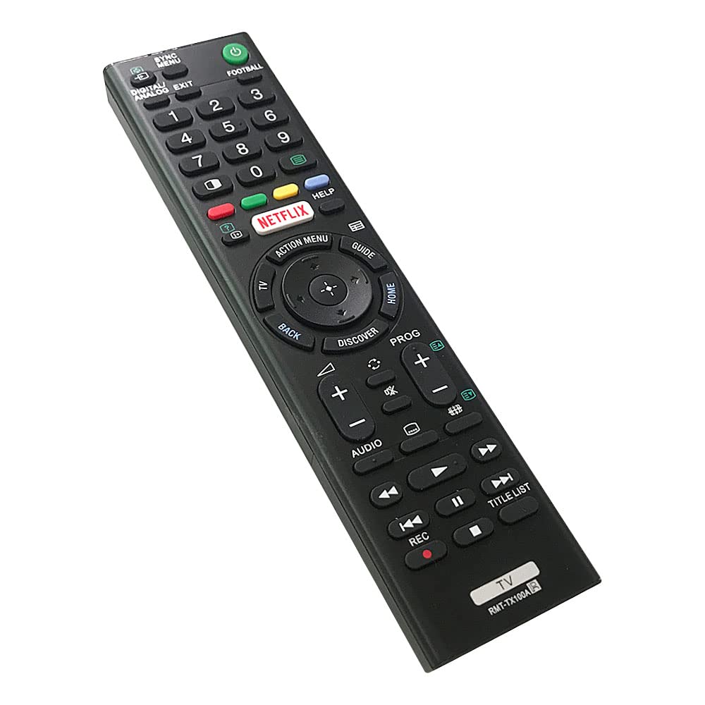 Sony TV Replacement Remote - Works For Most Sony Televisions (LED, LCD, Plasma) - Ideal TV Remote Control With Same Functions As Original - Black