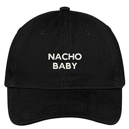 Trendy Apparel Shop Nacho Baby Embroidered 100% Brushed Cotton Adjustable Baseball Cap - Black