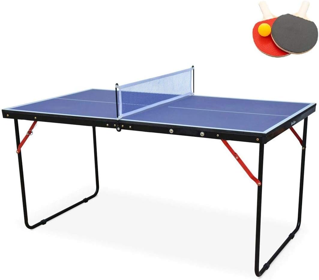 KL KLB Sport Table Tennis Table Midsize Foldable & Portable Ping Pong Table Set with Net and 2 Ping Pong Paddles for Indoor Outdoor Game : Sports & Outdoors