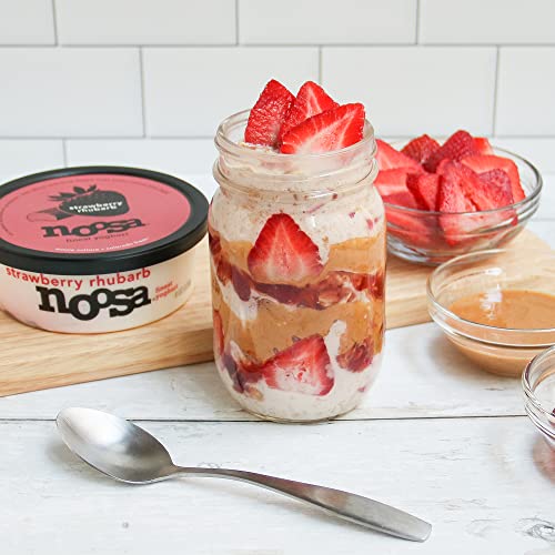 noosa Yoghurt, Strawberry Rhubarb, 8 oz, Whole Milk Yogurt, GradeA Pasteurized, Gluten Free