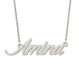 BYBWBL Amina Name Pendant Necklace Silver Color
