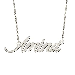BYBWBL Amina Name Pendant Necklace Silver Color