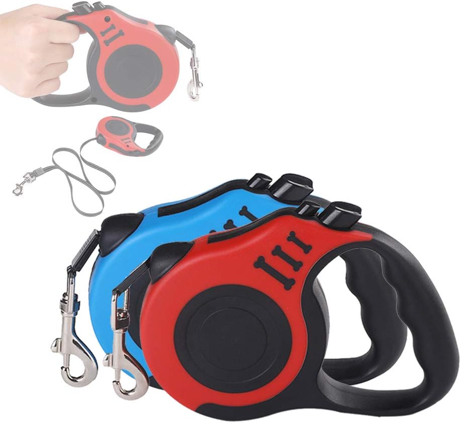 Milter 2 pcs 5m Automatic Retractable Dog Leash Lead Training Walking Extendable Pet Supply Puppy Traction Rope For Small Medium Dogs Cats