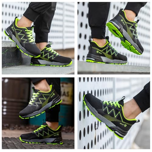 Safety Shoes for Men Women Non-Slip Work Sneakers Lightweight Comfortable Breathable Safety Footwear with Steel Toe