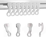 HomeElabador 50 Pack White Plastic Curtain Glider Hooks for Ceiling Track view 1