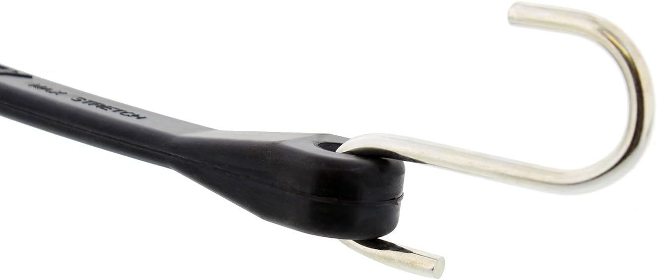 ABN EPDM Rubber Straps - 10in Black Rubber Tie Down Straps with Hooks (18in Max Stretch) Rubber Bungee Cords, 10 Pack: Automotive