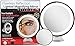 SonLongLighted Makeup Mirror 10X Magnifying with True Daylight LED - Mount or Table Top - Touch + Dim - Cordless Home or Travel Vanity Bathroom Set w/Bonus 15X Magnification Mirror & Microfiber Cloth