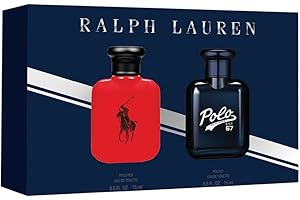Ralph Lauren World of Polo Duo Gift Set, Men's Cologne with Polo Red & Polo 67, Travel Spray Fragrance Set for Dad, 2 x 15 mL