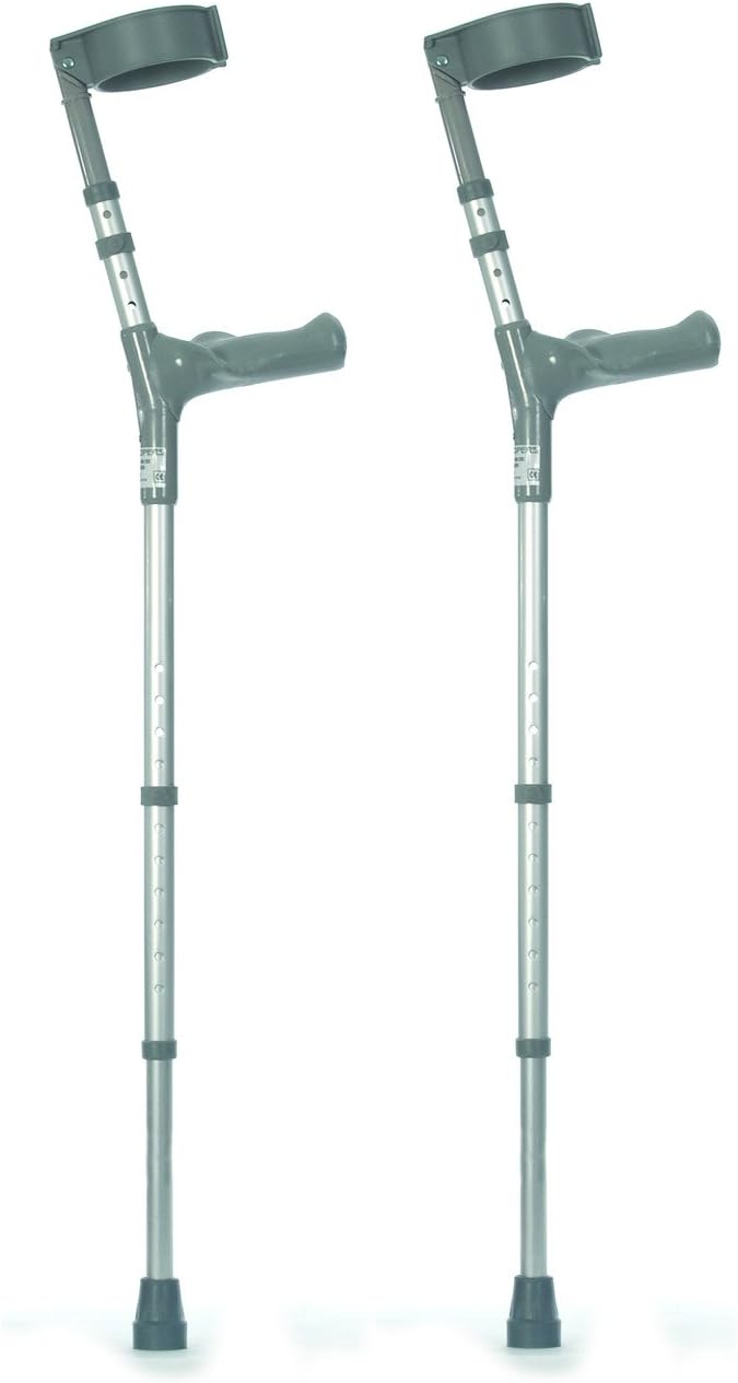 Coopers Pair Elbow Crutches Comfy Handle Double Adjustable Medium