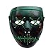 Halloween Mask Cosplay LED Glow Scary EL Wire Light Up Grin Masks for Festival Parties Costume (Green 2)