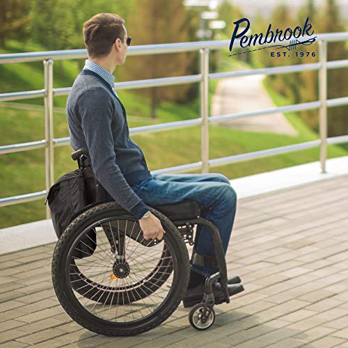 Pembrook Wheelchair Backpack Bag - Wheel Chair and Walker Accessories Side Storage Bags - Lightweight Pack for Mobility, Transport & Travel Portable Devices - Fits Scooter, Electric Wheelchairs & Etc - Thumbnail 7