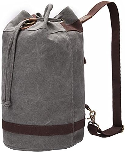 Berchirly Canvas Unisex Sports Backpack Small Duffel Bag Gray