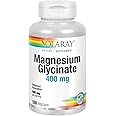 Solaray Magnesium Glycinate 400 mg | Healthy Relaxation, Bone & Cardiovascular Support (120 CT, 30 Servings)