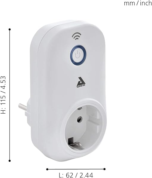 EGLO connect PLUG PLUS enchufe Smart Home para control por voz toma de corriente conWLAN y medidor de energa accesorio Bluetooth para el sistema EGLO connect material plstico color Blanco