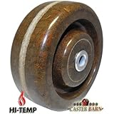 CasterHQ 8" X 2" HI-TEMP PHENOLIC WHEEL - 1400 LBS CAP - Replacement Caster Wheel - 8 inch 2 inch - Commercial Industrial Application Bearing I.D. Size: ¾” Roller Bearing w/ ½” Spanner