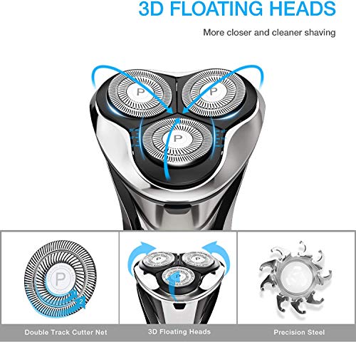 phisco electric shaver razor for men 2 in 1 beard trimmer wet dry waterproof usb