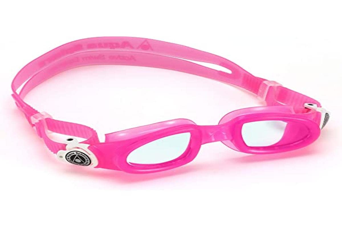 Aquasphere Children's Moby Kid Swimming Goggle, Pink & White/Clear Lens, One Size UK