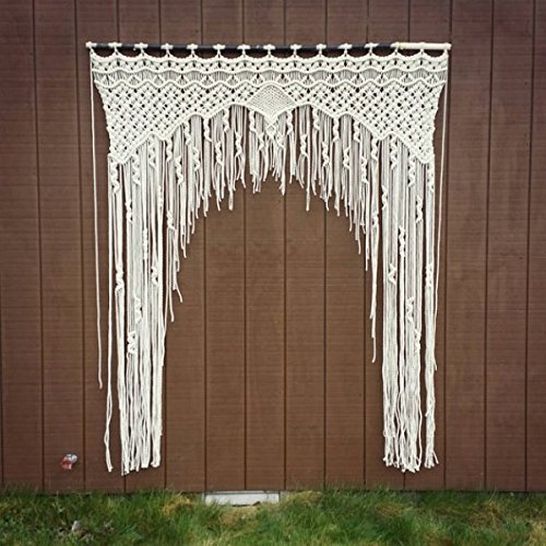 www.knittworld.com Bohemian Macrame Wall Decor Boho Chic Style Macrame Wedding Event 75" W x 80" L