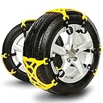 NEWOX Anti Slip Tire Chain, Snow Chains for Cars, Double Clip, Premium Tendon, Easy To Install, Emergency Thickening Anti-Skid Tire Chains Traction Auxiliary for Most Car SUV Truck