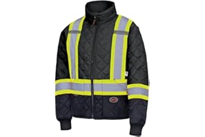 Pioneer High Visibility Reflective Insulated Freezer Jacket - Hi Vis Men’s Work Jacket - Quilted