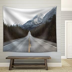 Road in Mountain Area - Fabric Wall Tapestry Home Decor - 51x60 inches