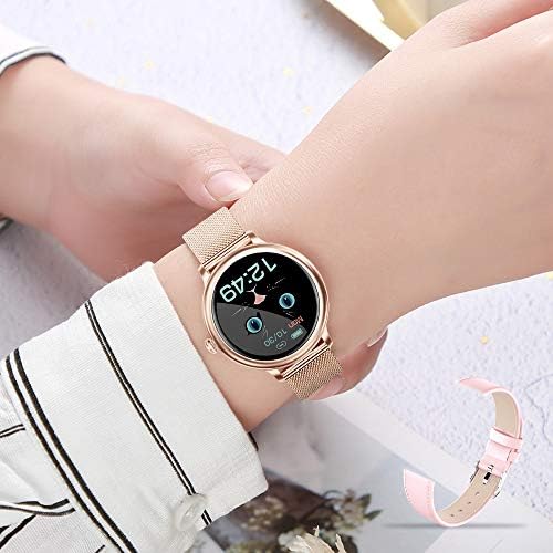 LEMFO スマートウォッチ レディース IP68防水 活動量計 ストップウォッチ 万歩計 運動マイレージ カロリー消費 フルタッチスクリーン 画面の明るさの調整 着信/情報通知 天気表示 音楽制御 リモートカメラ 最新のスマートウォッチ カジュアルゲーム 日本語説明書 IOS&Android対応 [2020最新]