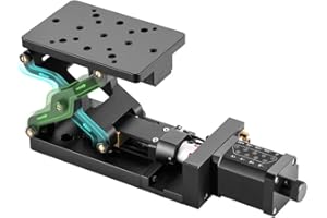 Huanyu Electric Precise Lifting Platform Z-Axis Motorized Translation Stage Lab Jack Vertical Lift Table 60mm Travel Optical Scissor Lift Elevator Lab