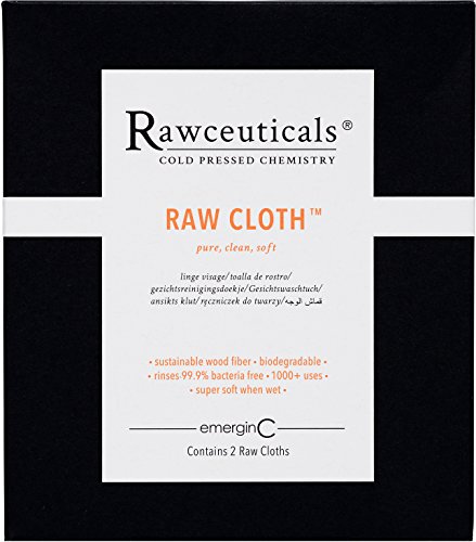 emerginC Rawceuticals - Raw Cloth - Reusable & Biodegradable Facial Cloth, 2 Cloths