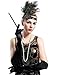 BABEYOND 1920s Flapper Accessories Gatsby Costume Accessories Set 20s Flapper Headband Pearl Necklace Gloves Plastic Holder for Women