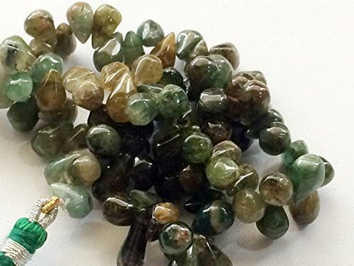 1 Strand Natural Green Tourmaline Tourmaline Briolette Beads, Tear Drop Bead, Raw Green Tourmaline, Green Tourmaline Necklace 8x5mm Beads,5 inch