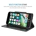 iPhone 7 Wallet Case, Maxboost [Folio Style] Premium iPhone 7 Card Cases STAND Feature for Apple iPhone 7 2016 [Black] Protective PU Leather Flip Cover with Card Slot + Side Pocket Magnetic