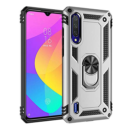 BestST Xiaomi Mi CC9E /Xiaomi A3 Case, [Armor box] [Built in Screen Protector] [Full Body] [Heavy Duty Protection] [Kickstand] Shock Reduction Case for Xiaomi Mi CC9E /Xiaomi A3(Silver) — image 1
