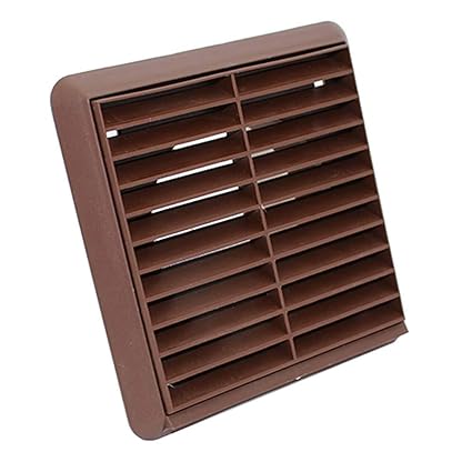 Kair Louvred Grille 100mm 4 Inch Brown External Wall Ducting Air