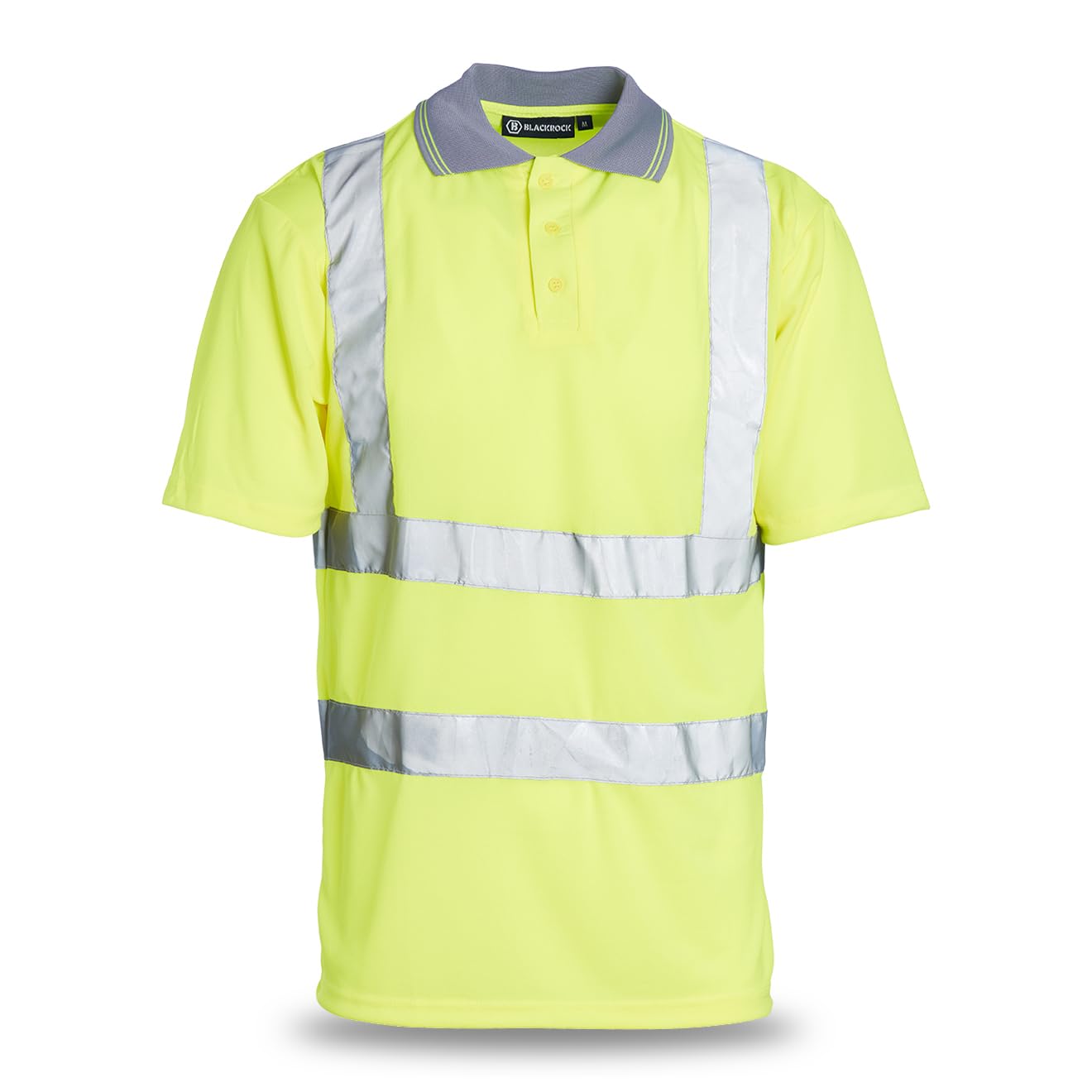 Blackrock Hi-Vis Polo Shirt, Yellow T-Shirt, Work Utility & Safety Clothing, High Visibility Workwear PPE, For Men Women Unisex, EN20471 Class 2 Certified, Size Medium