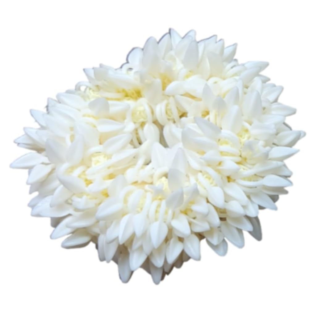 Traditional Indian Hair accessories White Gajra Artificial Flower Jewelry Handmade Veni tiara For Women Party Wear bridal mehndi Hair Bun (1 pc)