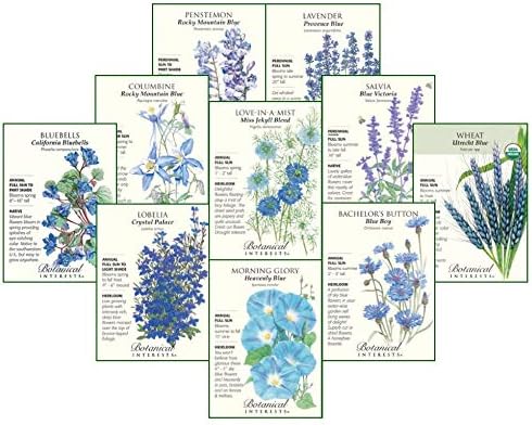 Botanical Interests Singing The Blues Flower Seed Collection - 10 Packets with Gift Box