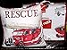 Red Fire Engines Fire Trucks 3 Piece Full Queen Quilt and Shams Set