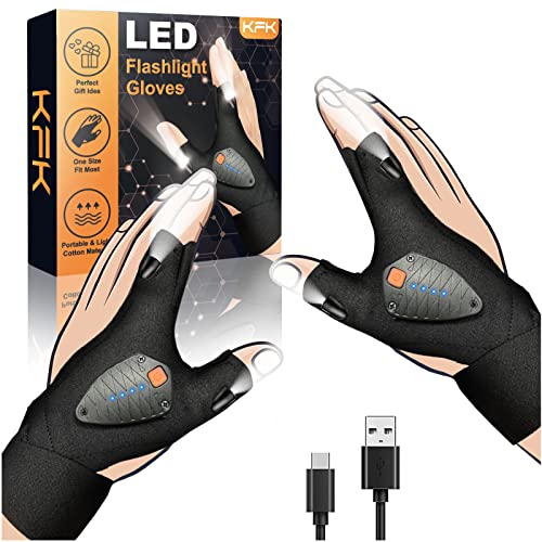 Guantes Con Luz Led Recargables USB Para Deportes Trabajos