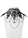 Tatuo Lace Choker Black Beads Pendant Chain Bracelet Vampire Style Earrings for Halloween Costume Women Girls Favor